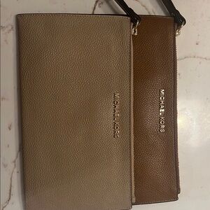 Michael Kors Tan and Brown wristlets Bag Set